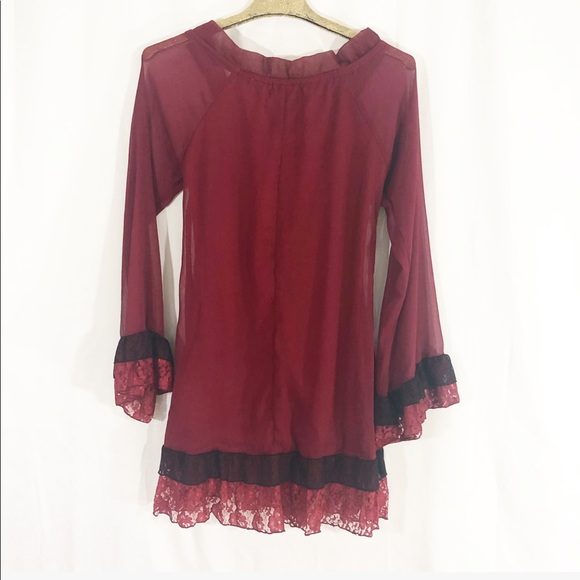BURGUNDY LACE DRESS - Picture 6 of 7